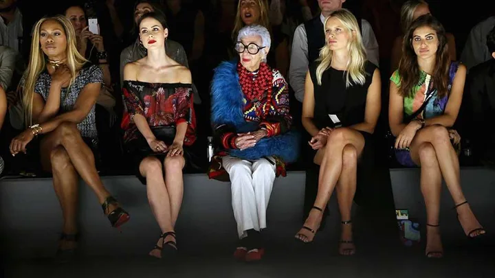 Iris Apfel attends New York Fashion Week