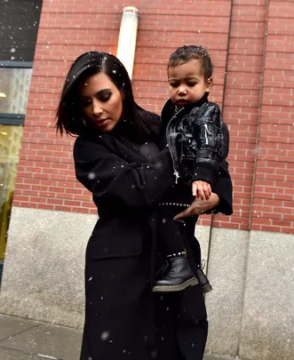 Kim Kardashian and North West.