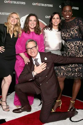 Melissa McCarthy, Kate McKinnon, Kristen Wiig, Leslie Jones, and Paul Feig