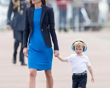 Prince George and Kate Middleton at the International Air Tattoo.