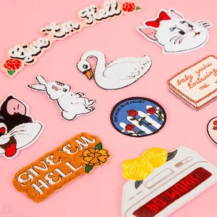 Lazy Oaf pins.