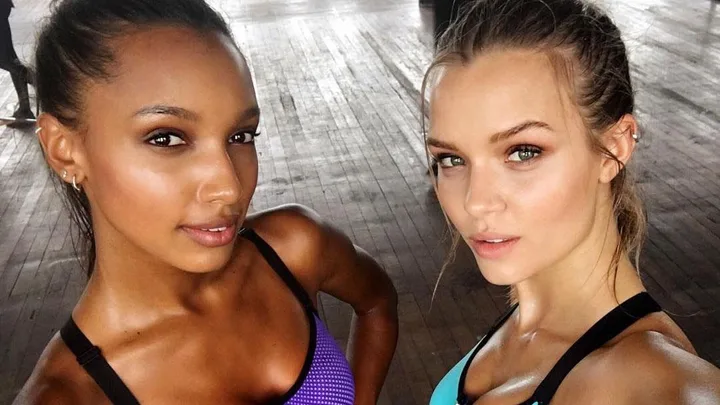 Victoria's Secret models Jasmine Tookes and Josephine Skriver