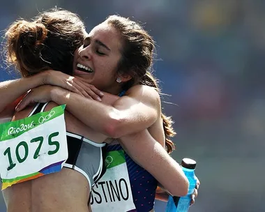 Abbey D'Agostino and Nikki Hamblin.