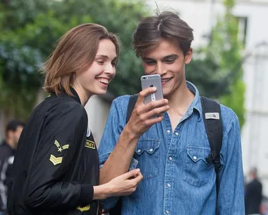 Models on Phones in Paris