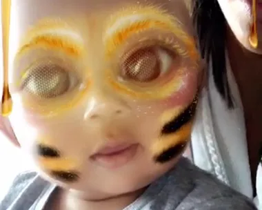 Saint West in Bee Filter on Kim Kardashian Snapchat