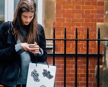 Model With Phone in Paris Street Style