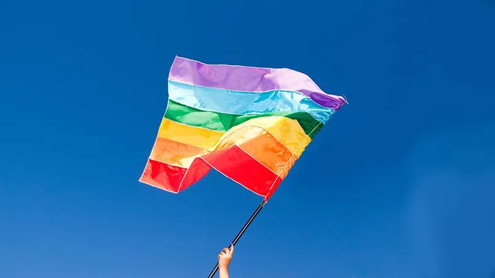 Rainbow flag.