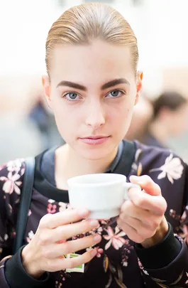 Model Backstage At Fashion Week