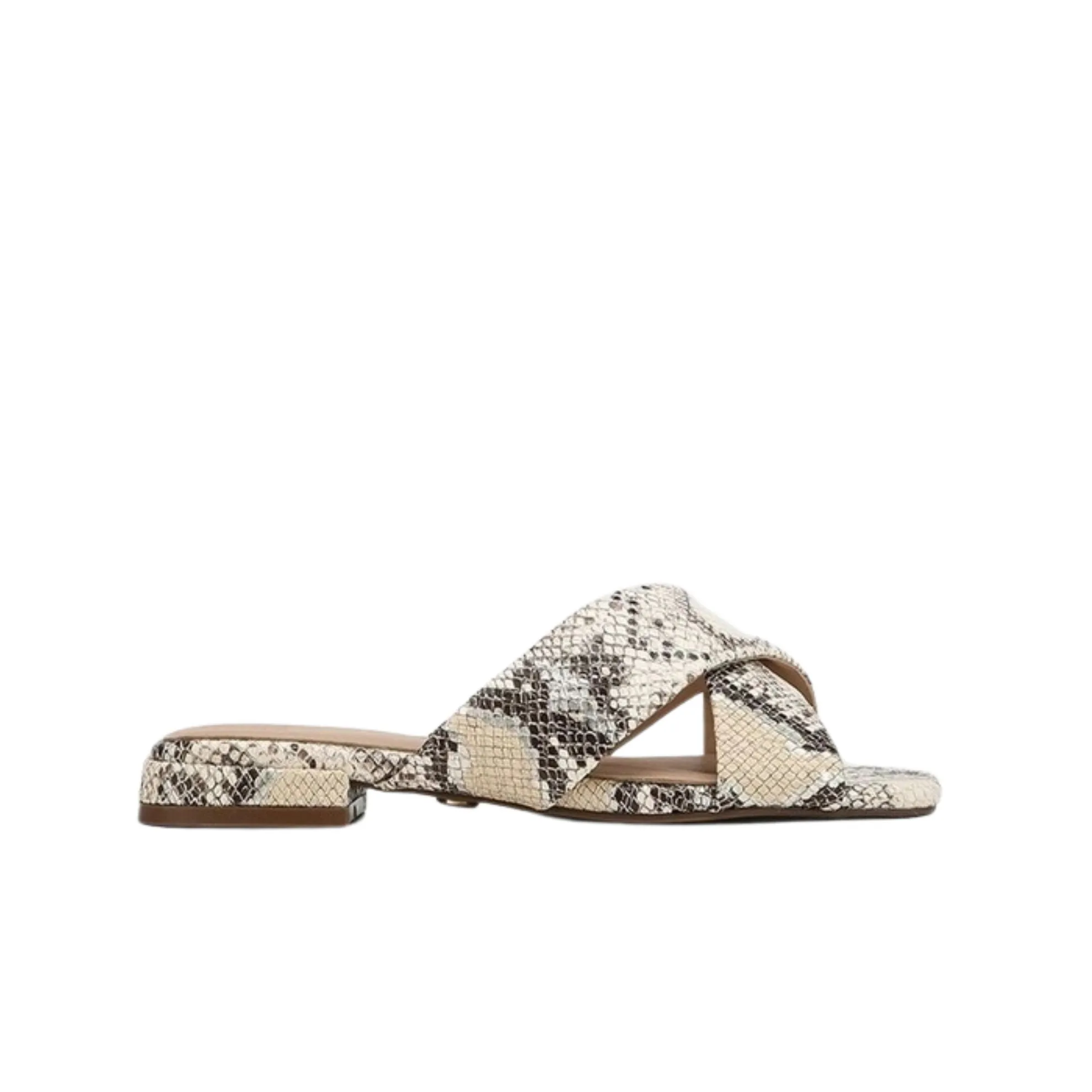 Wittner, Elsa Ecru Multi Snake Print Leather Slide