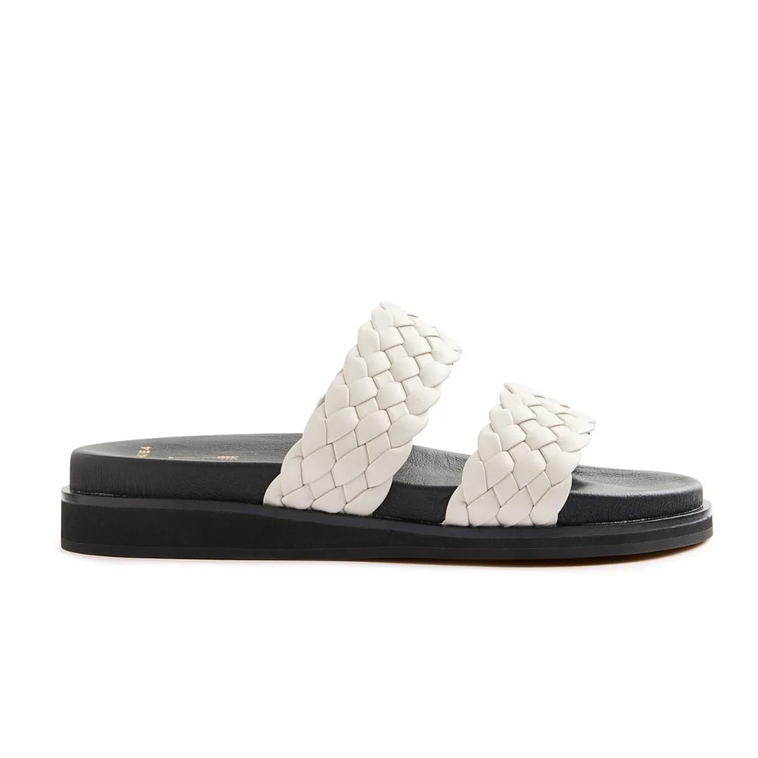 Frankie4, Malone Bone Black Weave Sandal 