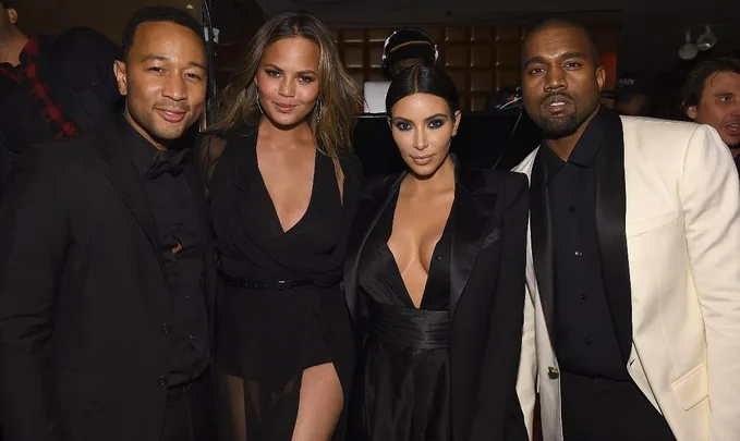 john legend chrissy teigen kim kardashian kanye west