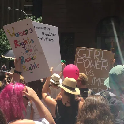 Placards at Women's March Sydney