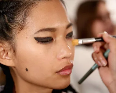 Makeup brushes, fashion week