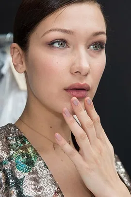 bella hadid backstage makeup