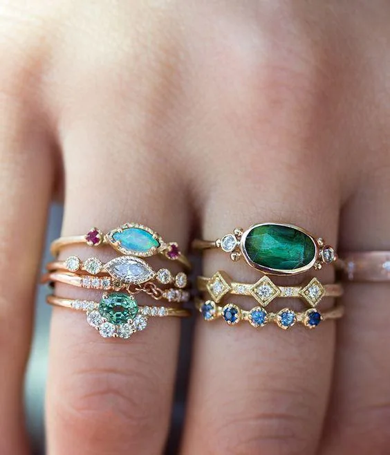 Wedding Ring Stack Inspiration From Pinterest | ELLE