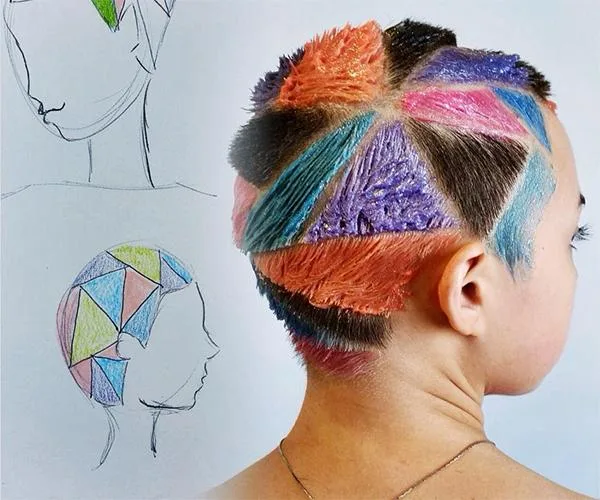 Why Rainbow Hair Carving Is The Awesome Shaved Head Hair Art You