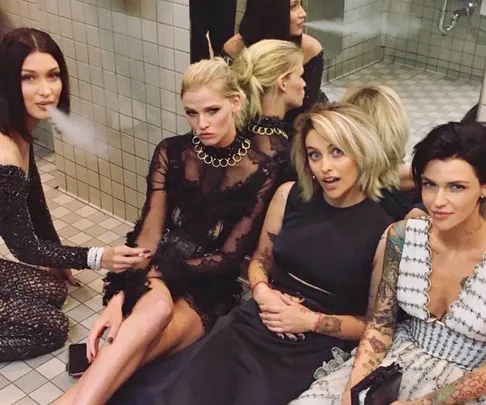 Met Gala Party in the Bathroom