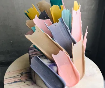 Paintbrush stroke cake. 