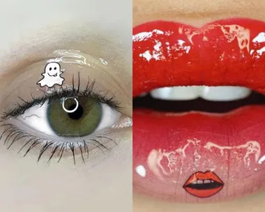 Please Take A Look At These Temporary Tattoos For Eyes And Lips