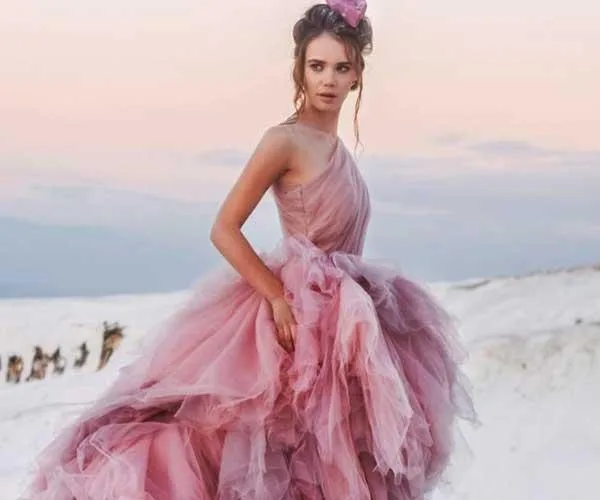 Millennial pink wedding dress hotsell