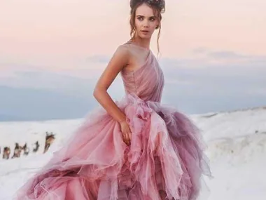 Pink wedding dress