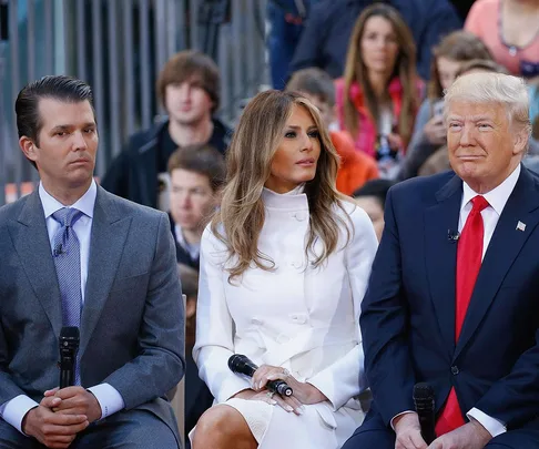 Donald Trump Jr., Melania Trump and Donald Trump