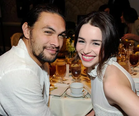 Emilia Clarke and Jason Momoa.