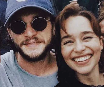 Emilia Clarke and Kit Harington.