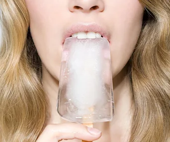 Woman with popsicle.