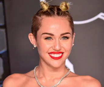 Miley Cyrus with mini buns