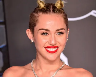 Miley Cyrus with mini buns