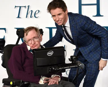 Stephen Hawking and Eddie Redmayne