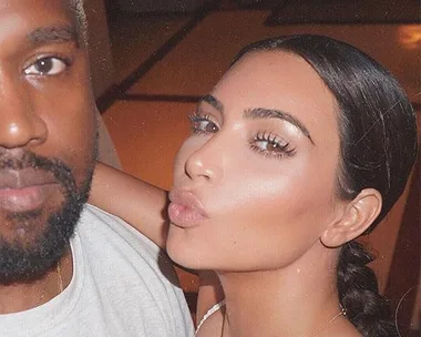 Kanye West and Kim Kardashian selfie