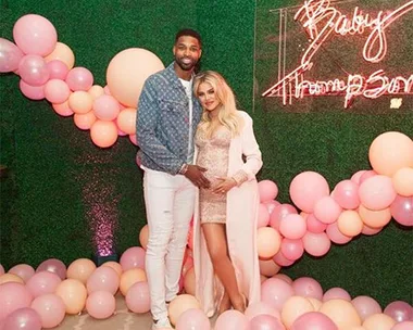 Pregnant Khloe Kardashian and Tristan Thompson