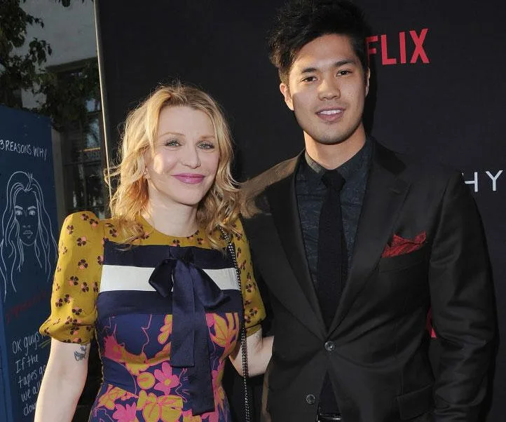 Courtney Love and Ross Butler at the Netflix premiere event for "13 Reasons Why".