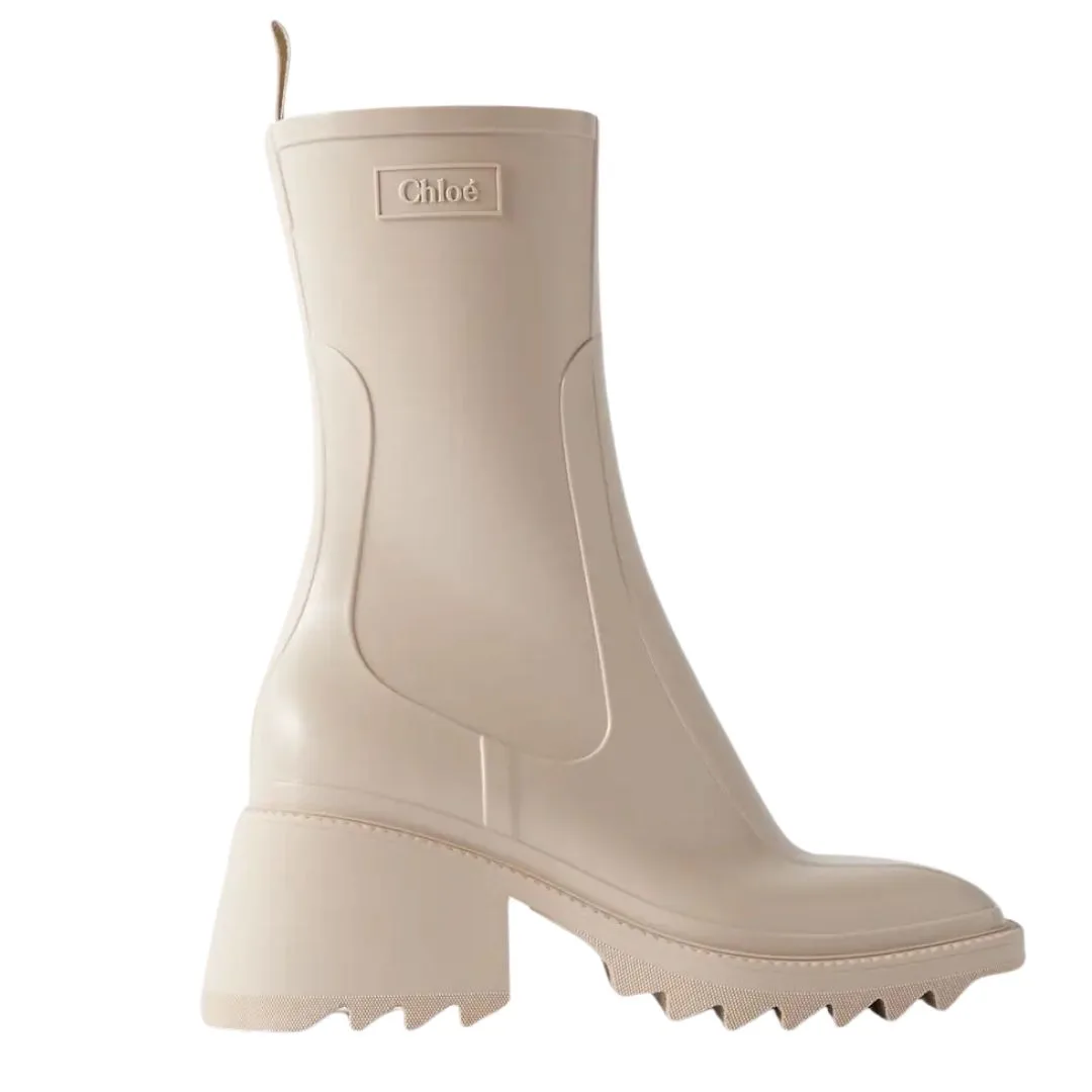 Chloe Betty Rubber Ankle Boot in Beige