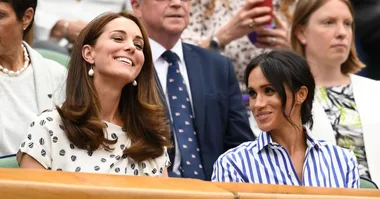 Kate Middleton and Meghan Markle at Wimbledon 2018.