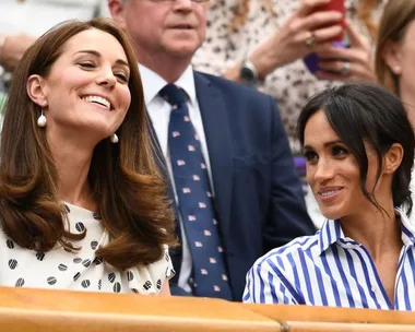 Kate Middleton and Meghan Markle at Wimbledon 2018.