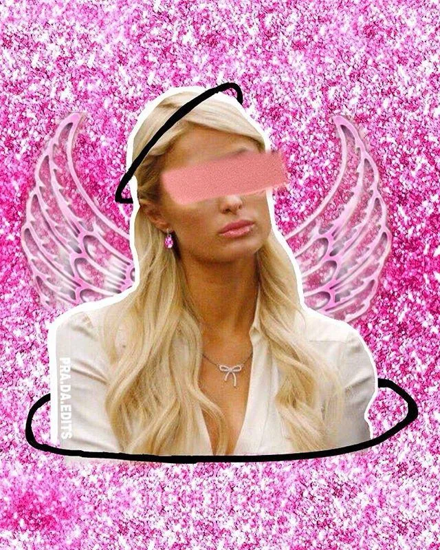 Paris Hilton with angel wings