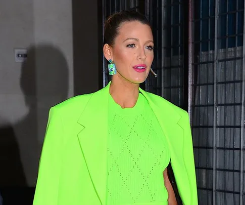 blake lively green suit