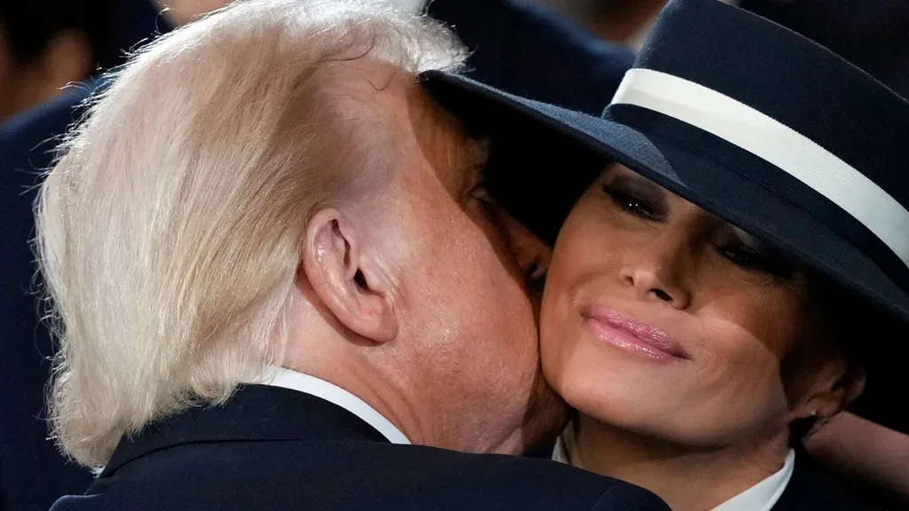 Melania and Donald Trump at the inaugeration