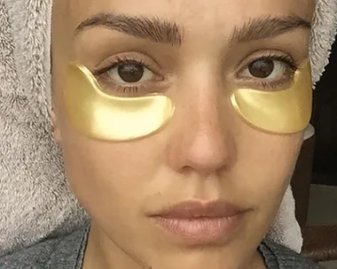 jess alba gold eye mask