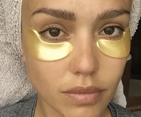 jess alba gold eye mask