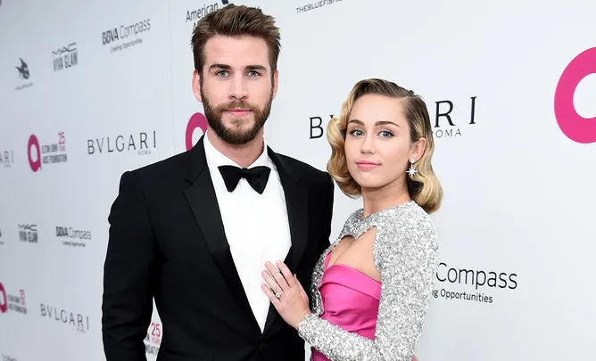 Liam Hemsworth and Miley Cyrus.