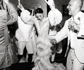 Wedding reception photo couple dancing