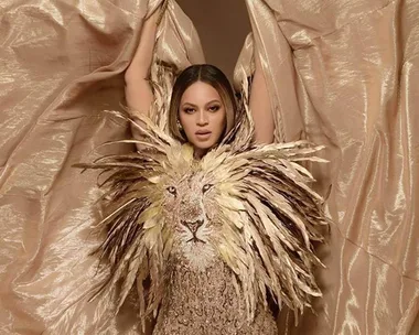 Beyoncé in a lion outfit for The Lion King. 