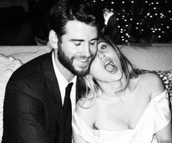 Liam Hemsworth and Miley Cyrus.