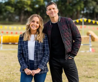 Osher Günsberg and Angie Kent from 'The Bachelorette' Australia 2019.