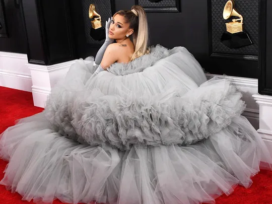 Ariana Grande at the 2020 grammy awards.