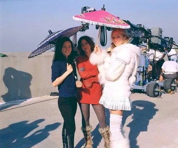 Charlie's Angels behind the scenes. 